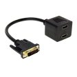 29.5cm DVI 24+1 Pin Male to 2 x HDMI Female Splitter Cable(Black) Discount