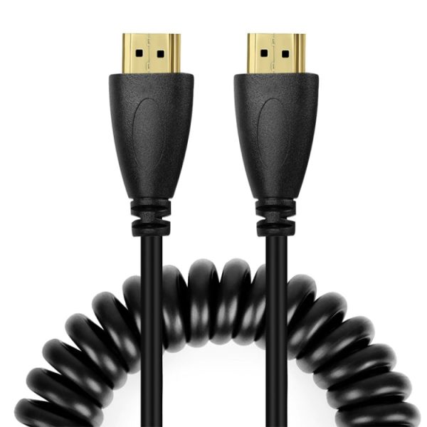 1.4 Version, Gold Plated 19 Pin HDMI Male to HDMI Male Coiled Cable, Support 3D   Ethernet, Length: 60cm (can be extended up to 2m) For Discount