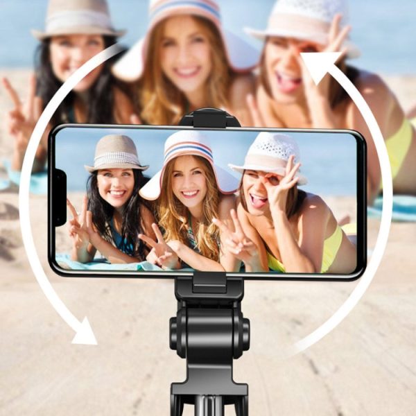 No Bluetooth Black XT02 360-Degree Rotating Multi-Function Retractable Mobile Phone Selfie Stick To Shoot Live TV Drama Tripod Hot on Sale