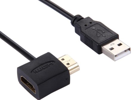 50cm HDMI Female + HDMI Male to USB 2.0 Male Connector Adapter Cable Fashion