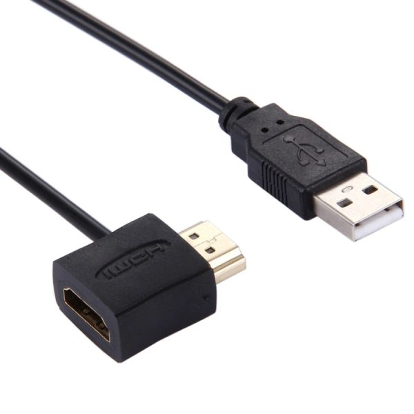 50cm HDMI Female + HDMI Male to USB 2.0 Male Connector Adapter Cable Fashion