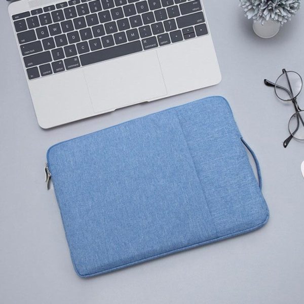 11.6 inch Universal Fashion Soft Laptop Denim Bags Portable Zipper Notebook Laptop Case Pouch for MacBook Air, Lenovo and other Laptops, Size: 32.2x21.8x2cm (Blue) Sale