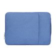 11.6 inch Universal Fashion Soft Laptop Denim Bags Portable Zipper Notebook Laptop Case Pouch for MacBook Air, Lenovo and other Laptops, Size: 32.2x21.8x2cm (Blue) Sale